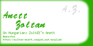 anett zoltan business card